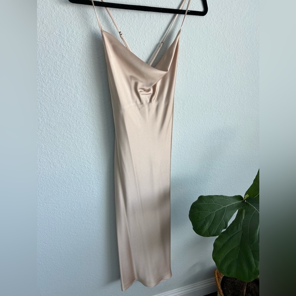 Show Me Your MuMu- Verona Cowl Dress (Champagne) - Picture 2 of 3